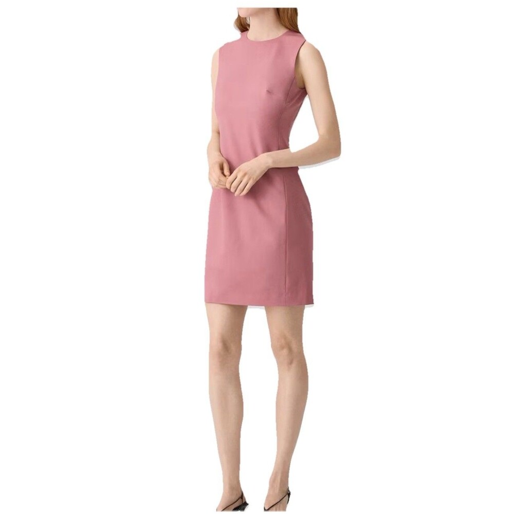 Theory Women’s Sheath Sleeveless Wool Fitted Dress Size 6 Pink Russe - Picture 4 of 14